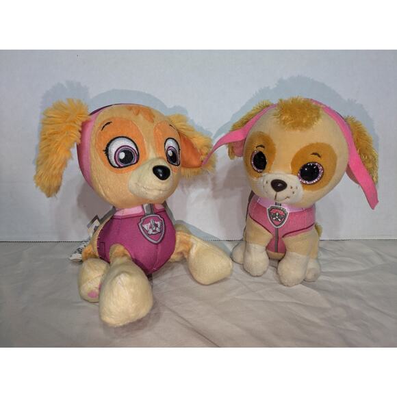 Skye Small Plush Lot Pink Paw Patrol Nickelodeon Spin Master Ty Beanie Boos 6" - Picture 1 of 12